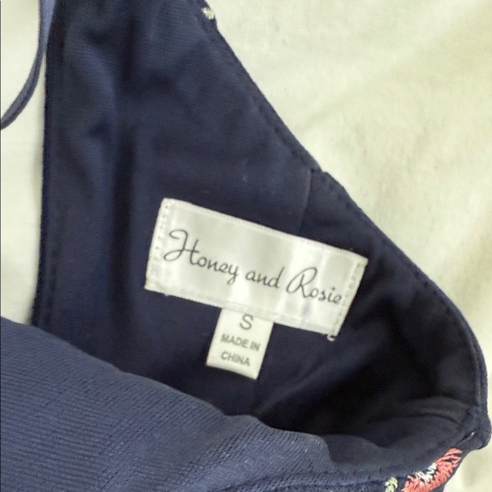 Spring Wedding Dress Honey and Rosie Floral Navy Dress Small - Picture 6 of 6